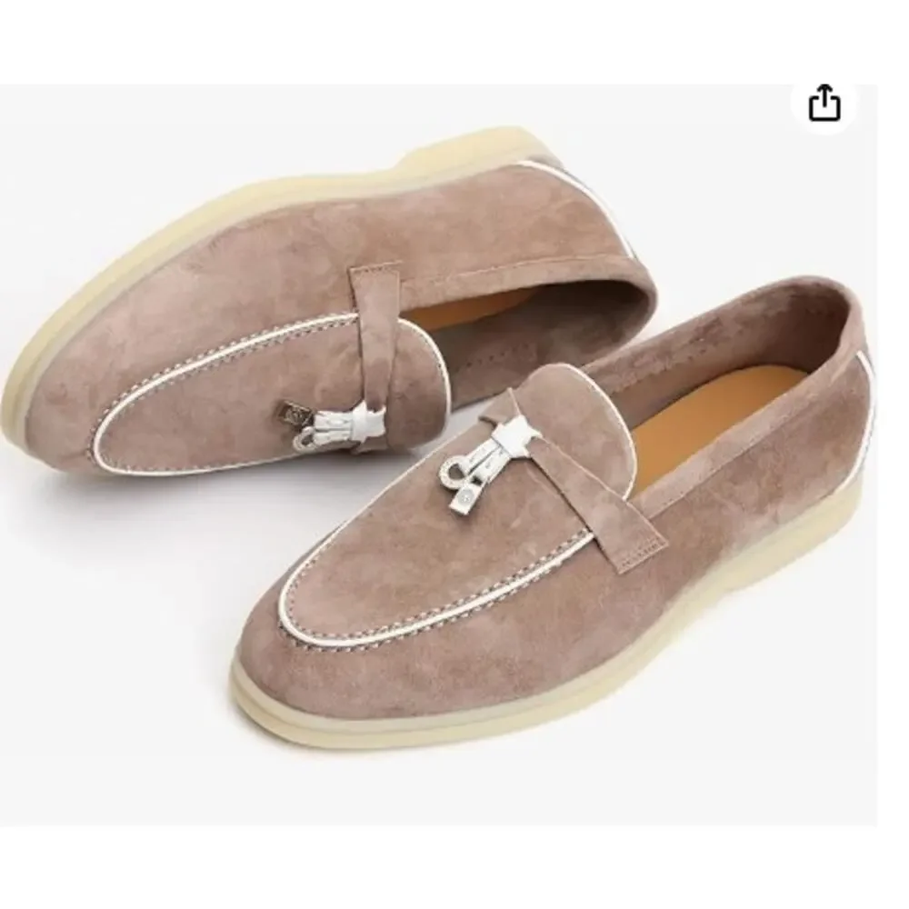 New XOBZJH Leather Suede Loafers Flats Slip-On Penny Loafers Dress Casual Office